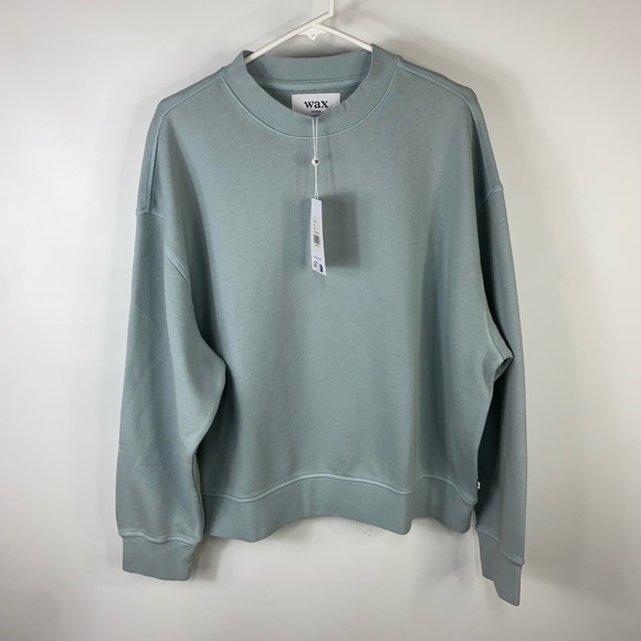 NWT Wax London Zen Blue Oversized Organic Cotton Crewneck Sweatshirt Men’s M - Picture 4 of 15